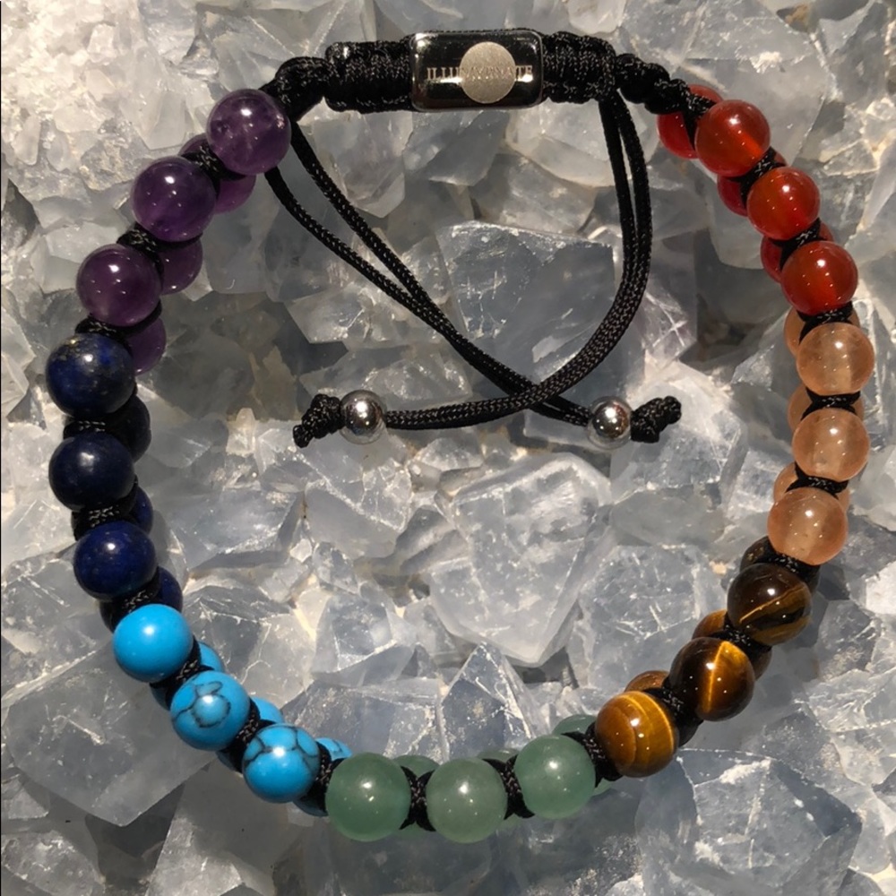 NEW 🚻 Natural Multi-Gemstone 7-Chakra Bracelet